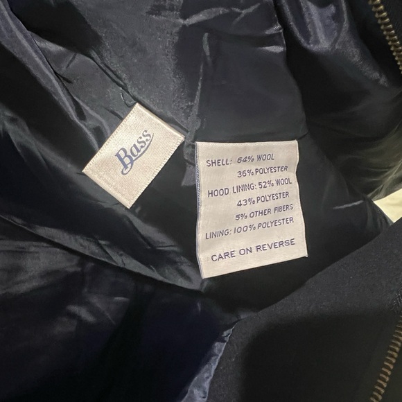 NWOT G H Bass High Quality Navy Blue Hooded Pea Coat/ Duffle Coat - Picture 10 of 12